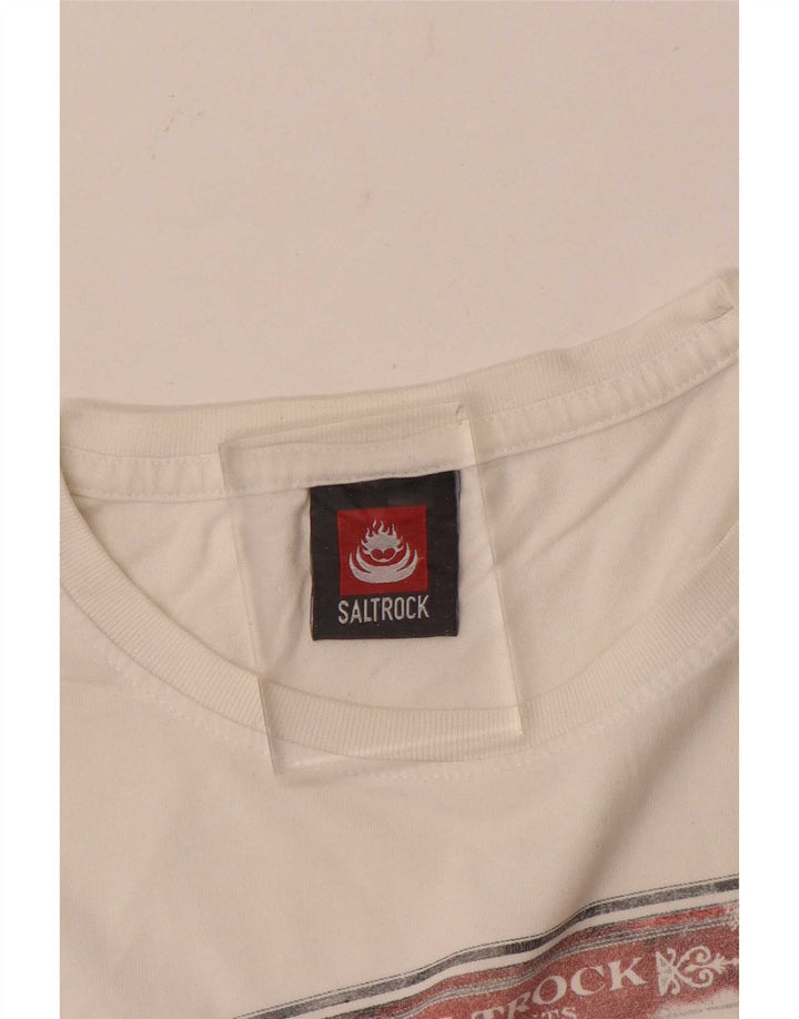 Saltrock Herre grafisk T-shirt Top Medium White