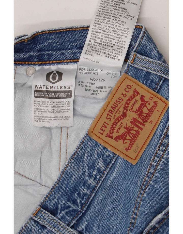 Levi's Womens 501 Straight Jeans W27 L26 Blue Cotton