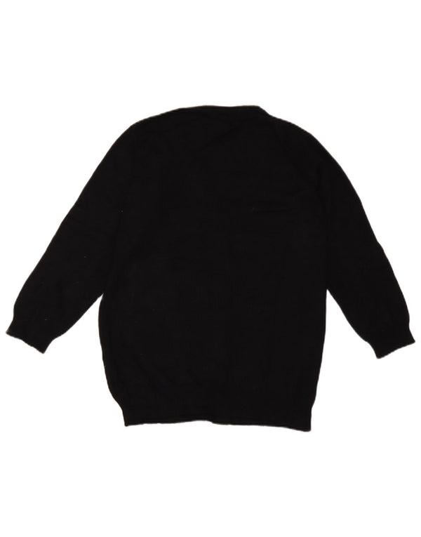Maglione da donna Marks & Spencer con maniche a 3/4 e scollo a V UK 10 piccolo nero