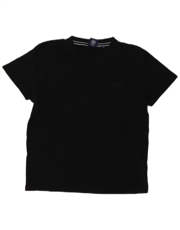 Superdry Mens T-Shirt Top Large Black Cotton