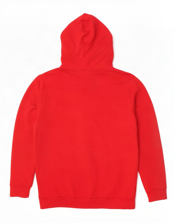 Felpa con cappuccio da uomo Adidas Large rossa in cotone