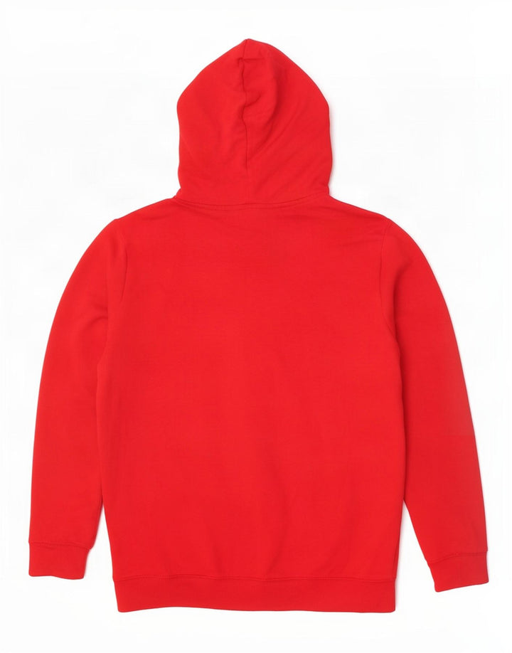 Adidas Mens Hoodie Jumper Large Red Cotton