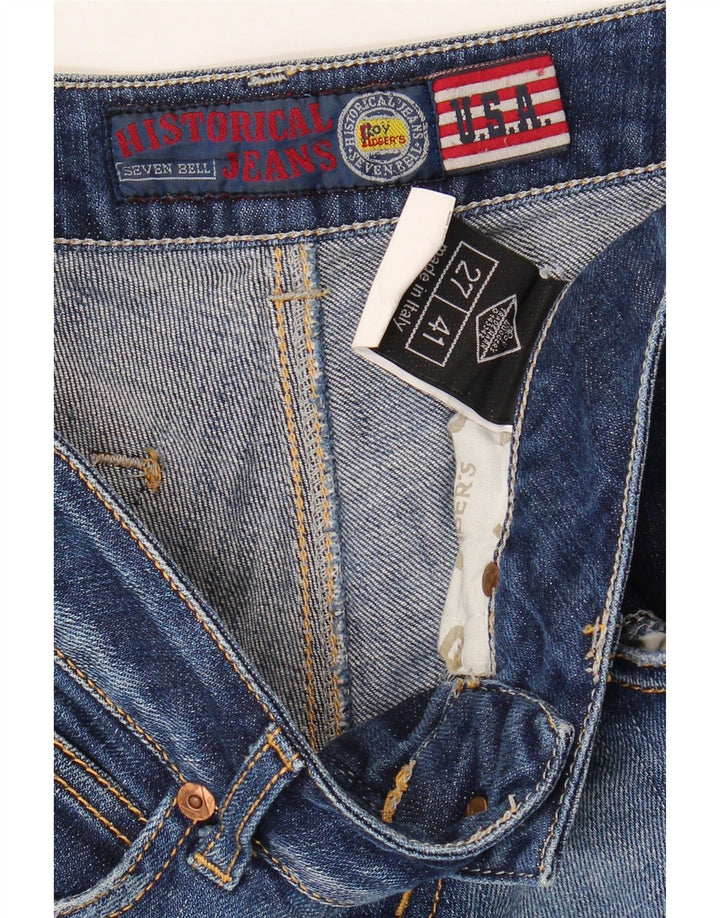ROY ROGERS Womens Distressed Slim Jeans W27 L33 Blue Cotton