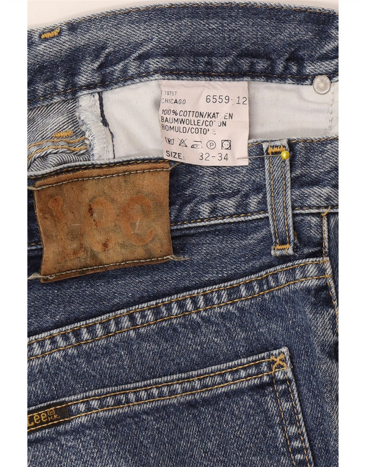 Lee Mens Straight Jeans W32 L30 Blue Cotton