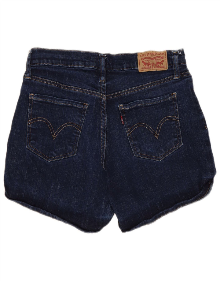 Pantaloncini di jeans a vita media da donna LEVI'S W27 piccoli in cotone blu navy