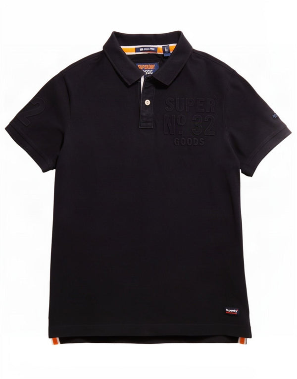 Superdry Mens Graphic Polo Shirt Large Navy Blue