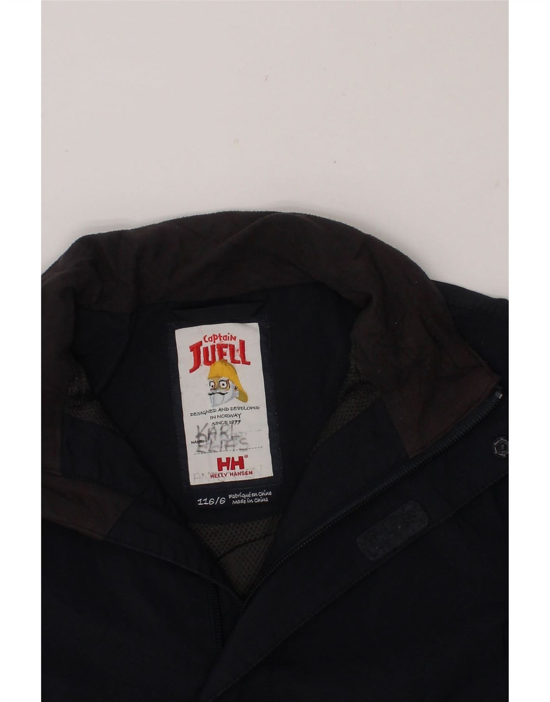 HELLY HANSEN Boys Graphic Windbreaker Jacket 5-6 Years Navy Blue Polyamide Vintage Helly Hansen and Second-Hand Helly Hansen from Messina Hembry 