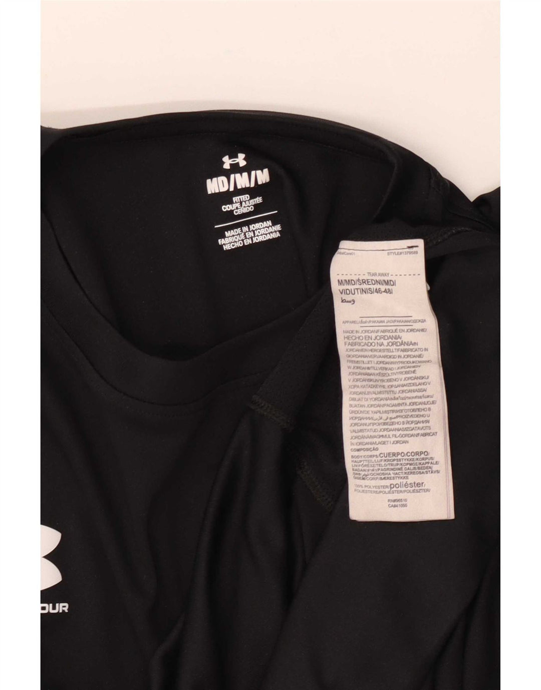 Camiseta masculina Under Armour Top médio preto poliéster