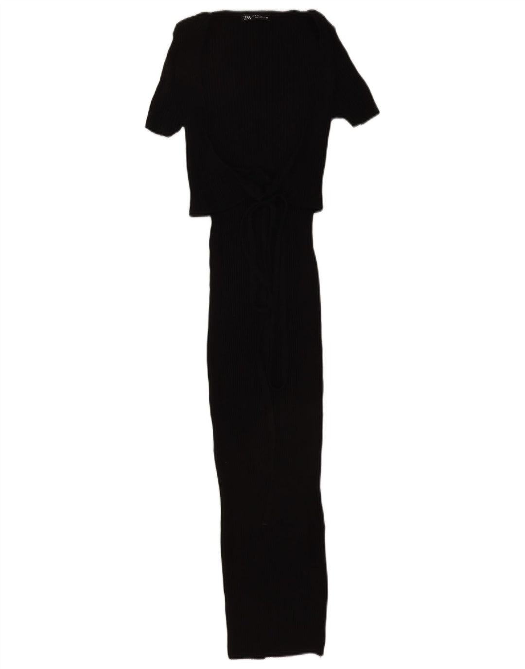 Zara Womens Maxi Dress UK 12 Medium Black Cotton