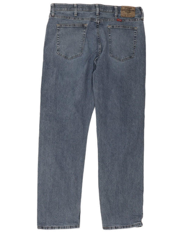 Wrangler Mens Straight Jeans W36 L32 Azul Algodão
