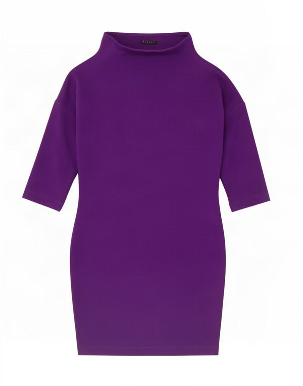 Sisley Womens Oversized 3/4-ærmet Skede Kjole UK 6 XS Lilla Polyester