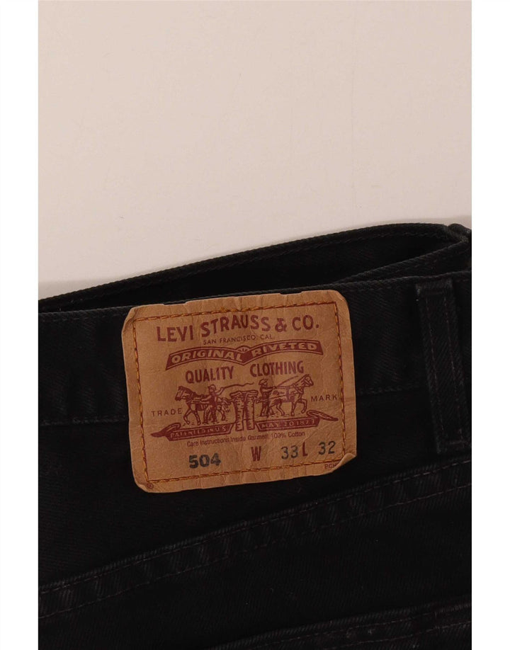 Levi's Mens 504 Cropped Jeans W33 L26 Black Cotton