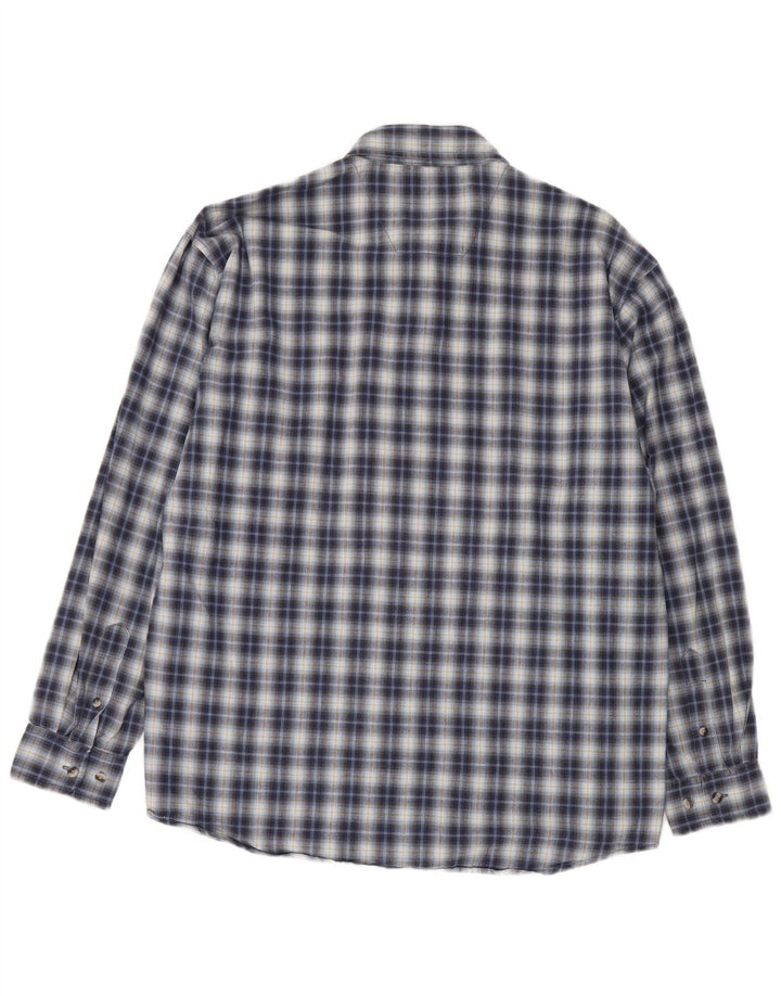 Wrangler Mens Shirt XL Blue Check Cotton