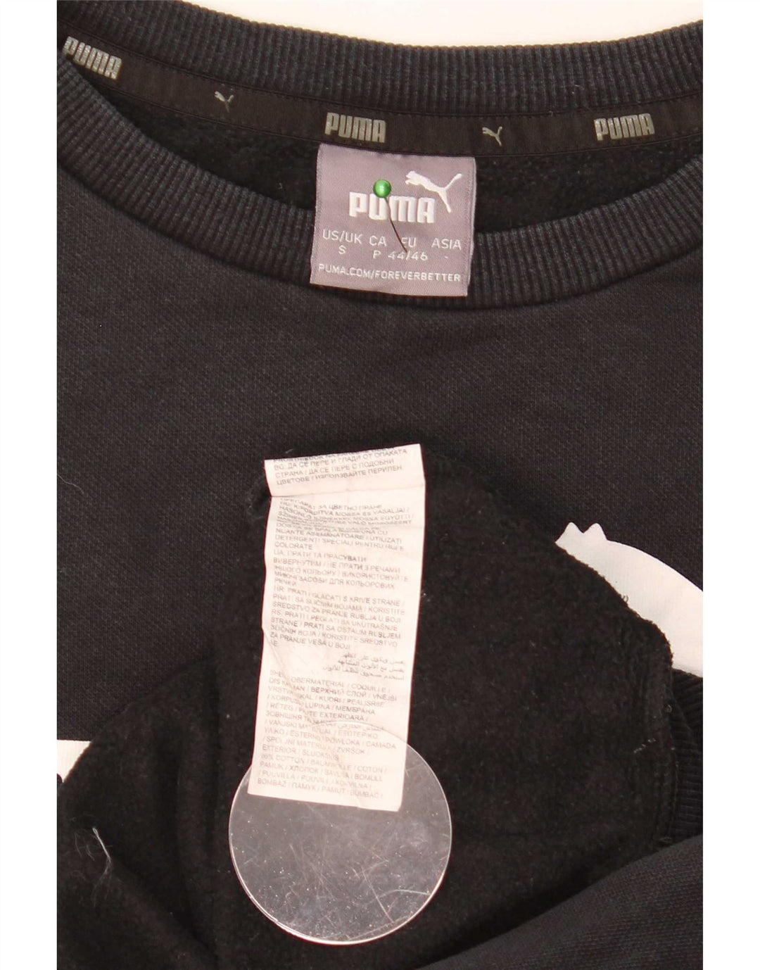 Puma Sweat-shirt graphique pour homme en coton noir Taille S