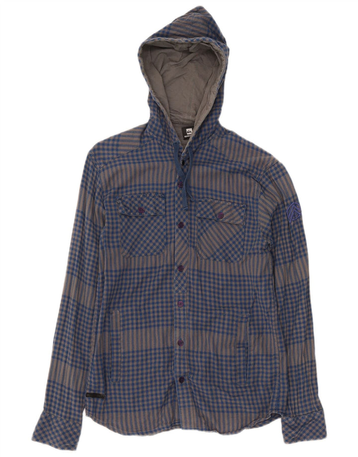 Quiksilver Mens Lumberjack Flannel Shirt Small Blue Gingham Cotton