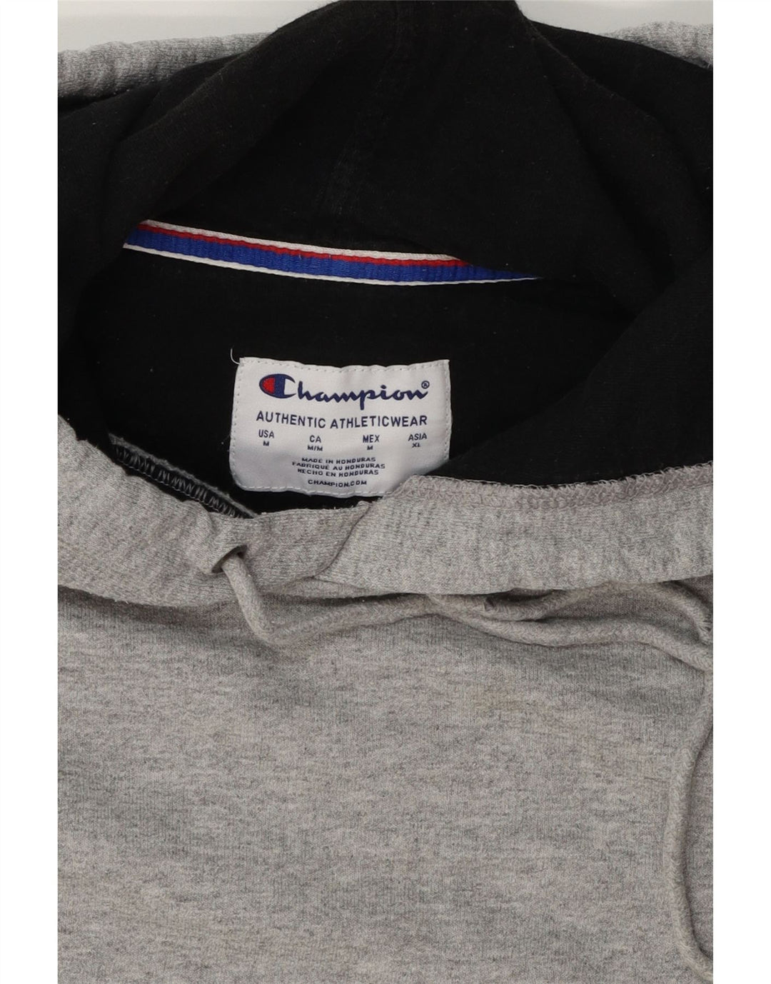 CHAMPION Mens Graphic Hoodie Jumper Medium Grey Cotton Vintage Champion and Second-Hand Champion from Messina Hembry 