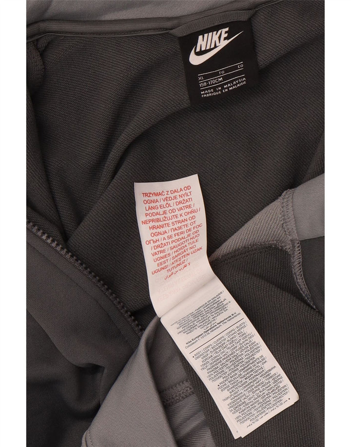 Nike Boys Tracksuit Top Jacket 13-14 Years XL Grey Colourblock Polyester