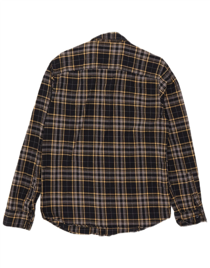Camicia da uomo in flanella Jack & Jones, cotone a quadri neri medi