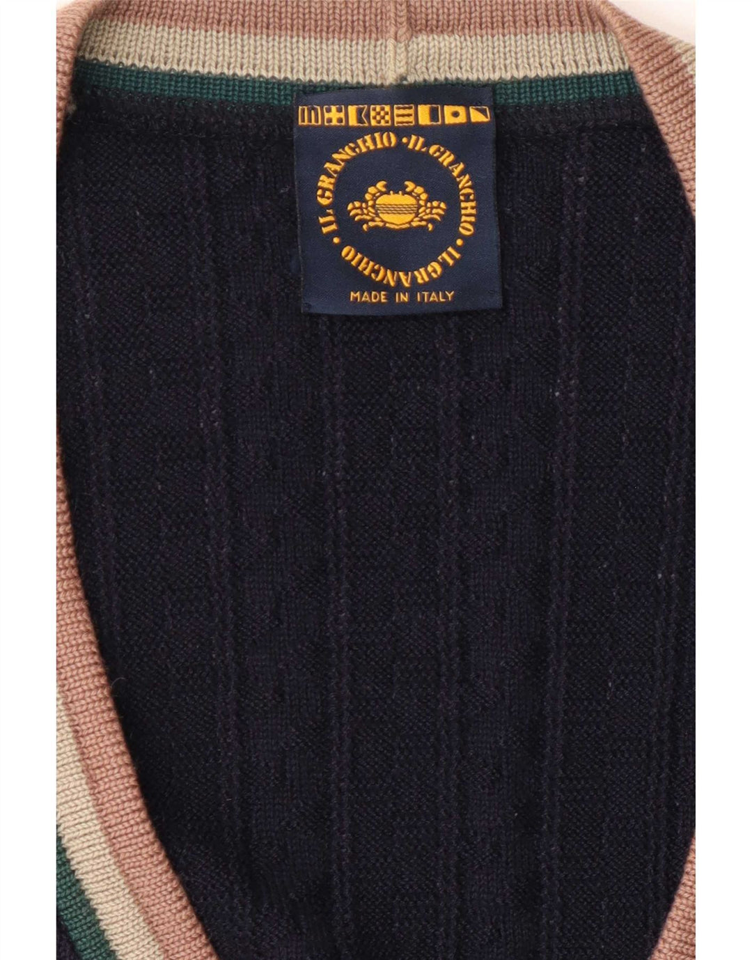 Il Granchio Herre Cardigan Sweater Large Navy Blue