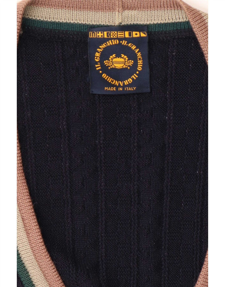 Il Granchio Herre Cardigan Sweater Large Navy Blue