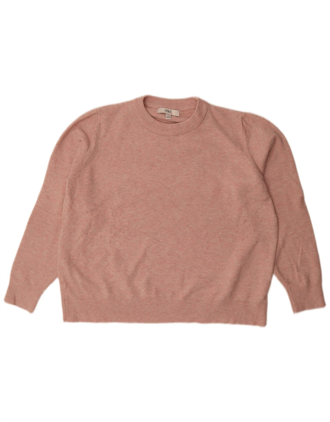 Marks & Spencer Damen-Pullover, übergroß, Rundhalsausschnitt, Gr. 16, Rosa