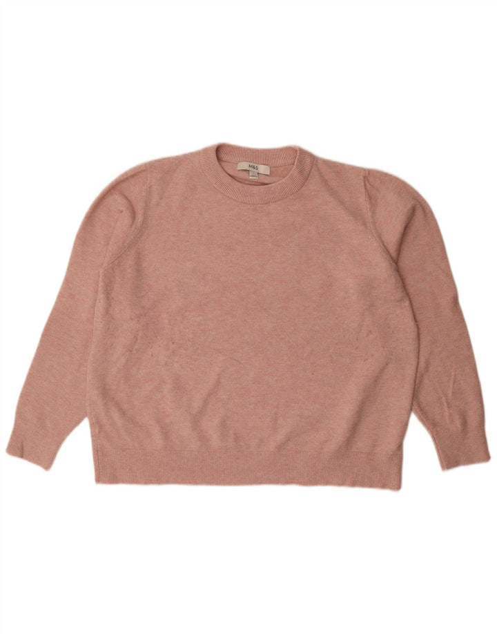 Marks & Spencer Damen-Pullover, übergroß, Rundhalsausschnitt, Gr. 16, Rosa