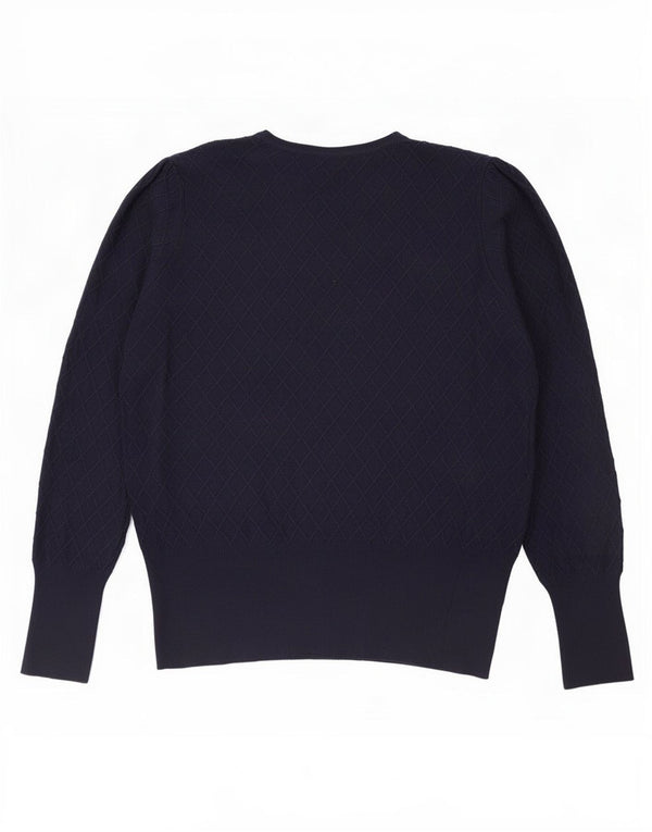 Suéter feminino Marks & Spencer com gola redonda Reino Unido 18 XL azul marinho