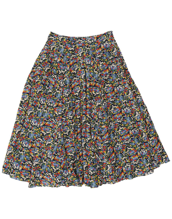 Gonna svasata da donna Boden UK 10 piccola W29 cotone floreale multicolore