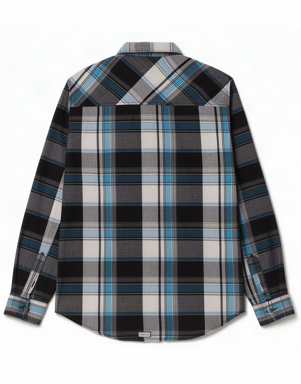 Hurley Boys Flannel Shirt 15-16 Years Large Blue Plaid Cotton