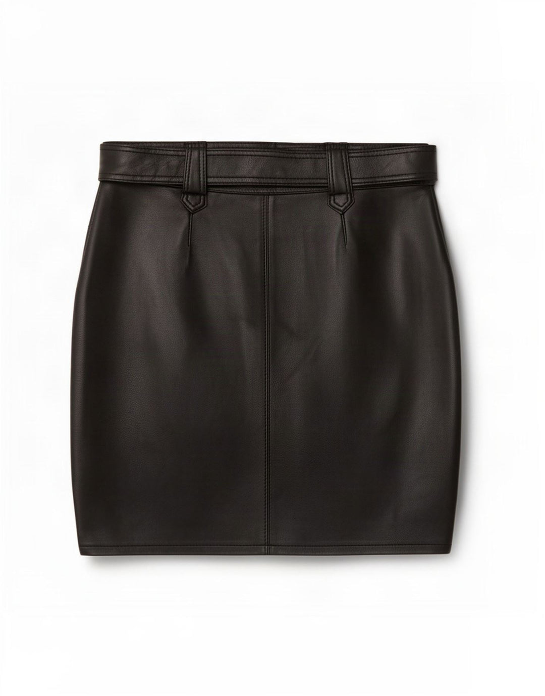 Fusta mini din piele vintage pentru femei W34 negru