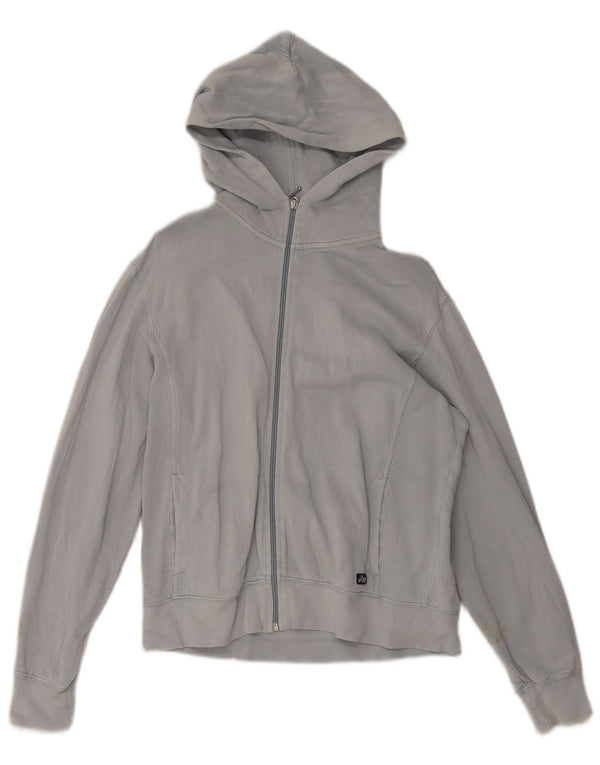 Asics Damen Zip Hoodie Pullover UK 16 Große graue Baumwolle