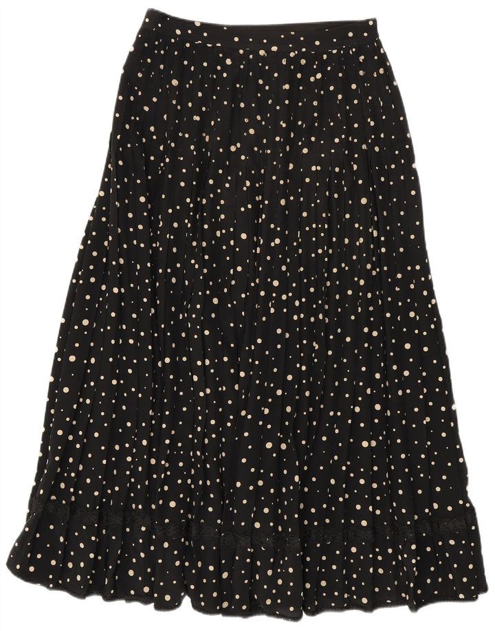 Gonna a trapezio vintage da donna W28 media nera maculata