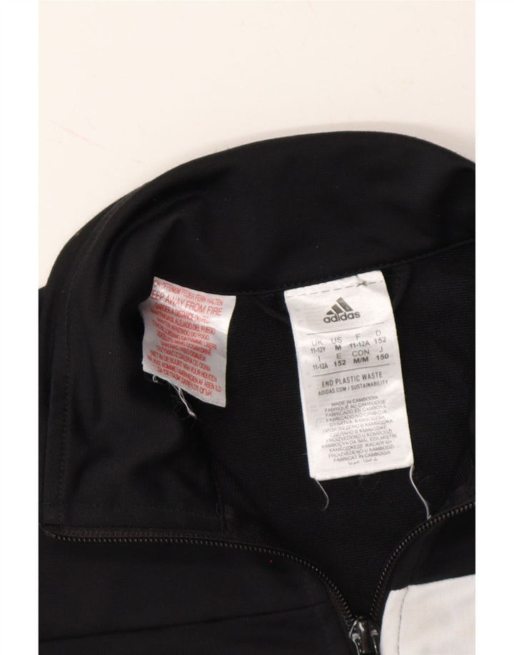 ADIDAS Boys Tracksuit Top Jacket 11-12 Years Black Colourblock Polyester Vintage Adidas and Second-Hand Adidas from Messina Hembry 