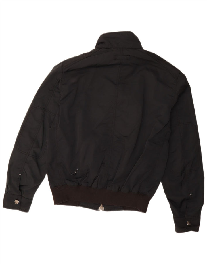 Massimo Dutti Veste Bomber Homme UK 40 Large Noir Polyacrylique