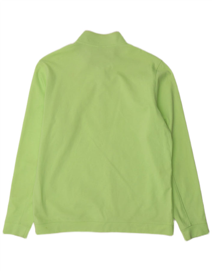 Adidas Mens Zip Neck Pullover Tracksuit Top Large Green Polyester