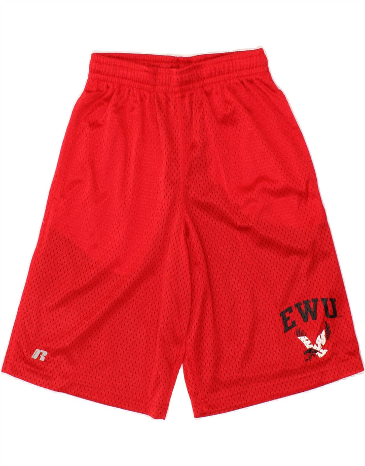 RUSSELL ATHLETIC Mens Graphic Sport Shorts Small  Red Polyester Vintage Russell Athletic and Second-Hand Russell Athletic from Messina Hembry 