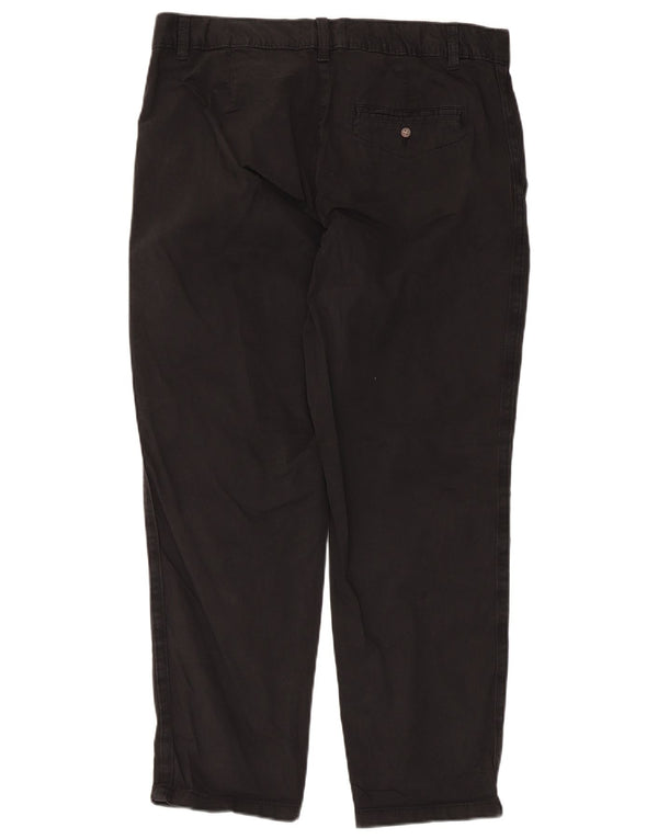 Marks & Spencer Womens Straight Chino Trousers UK 14 Large W34 L27 Black