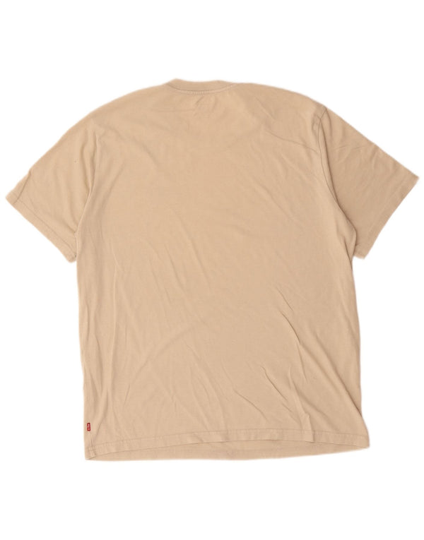 Levi's Mens Relaxed Graphic T-Shirt Top Medium Beige Cotton