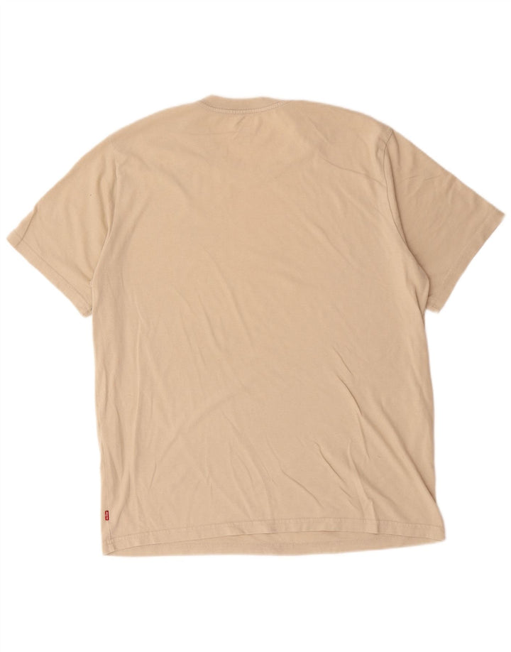 Levi's Mens Relaxed Graphic T-Shirt Top Medium Beige Cotton
