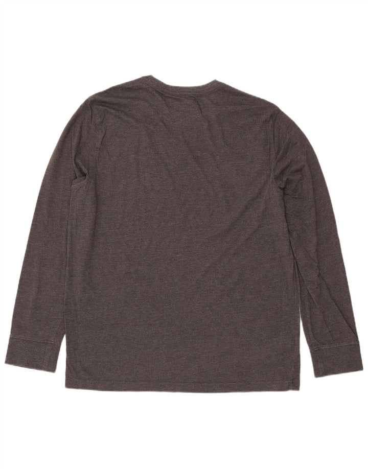 EDDIE BAUER Mens Top Long Sleeve Large Grey Cotton
