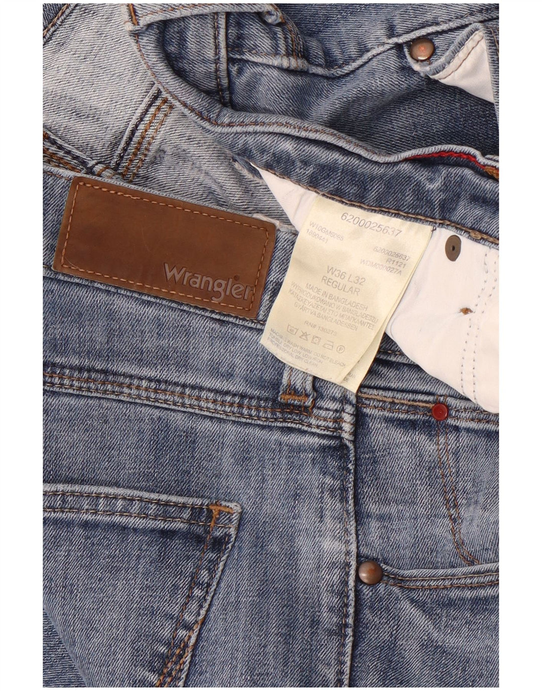 Wrangler Herre Regular Slim Jeans W36 L32 Blå Bomuld