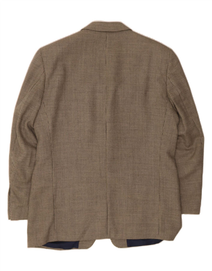 BARISAL Mens 3 Button Blazer Jacket IT 52 XL Beige Check Wool Vintage Barisal and Second-Hand Barisal from Messina Hembry 