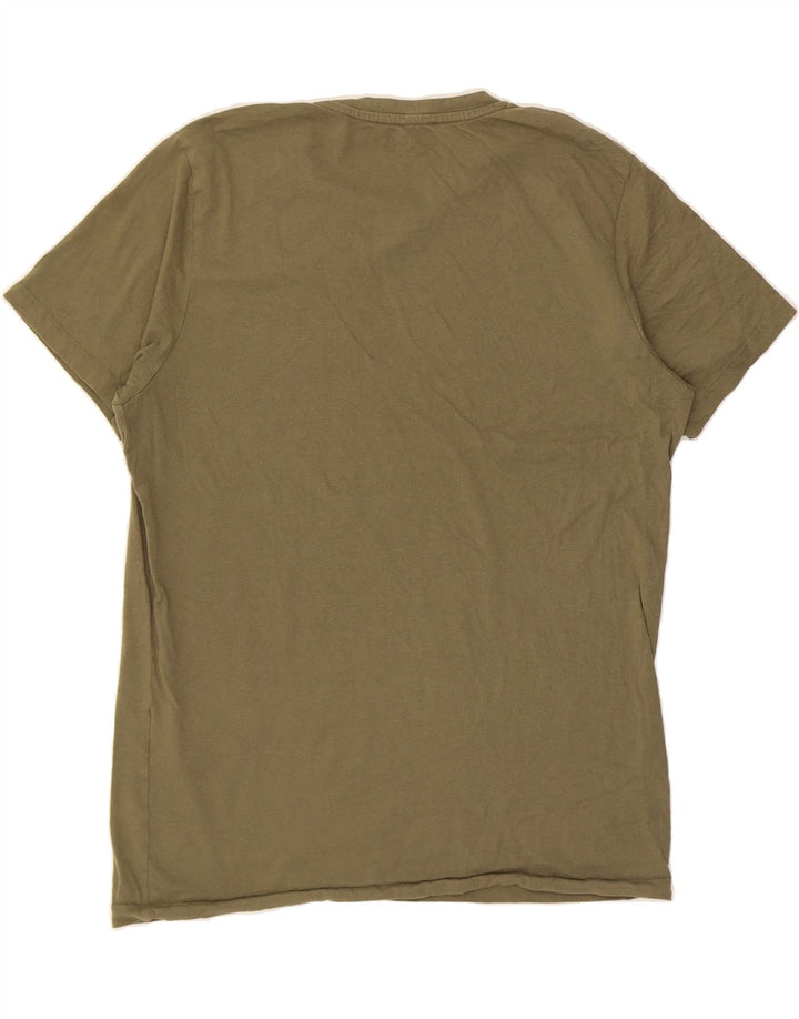 JACK & JONES Mens Regular Fit Graphic T-Shirt Top Medium Khaki Cotton Vintage Jack & Jones and Second-Hand Jack & Jones from Messina Hembry 