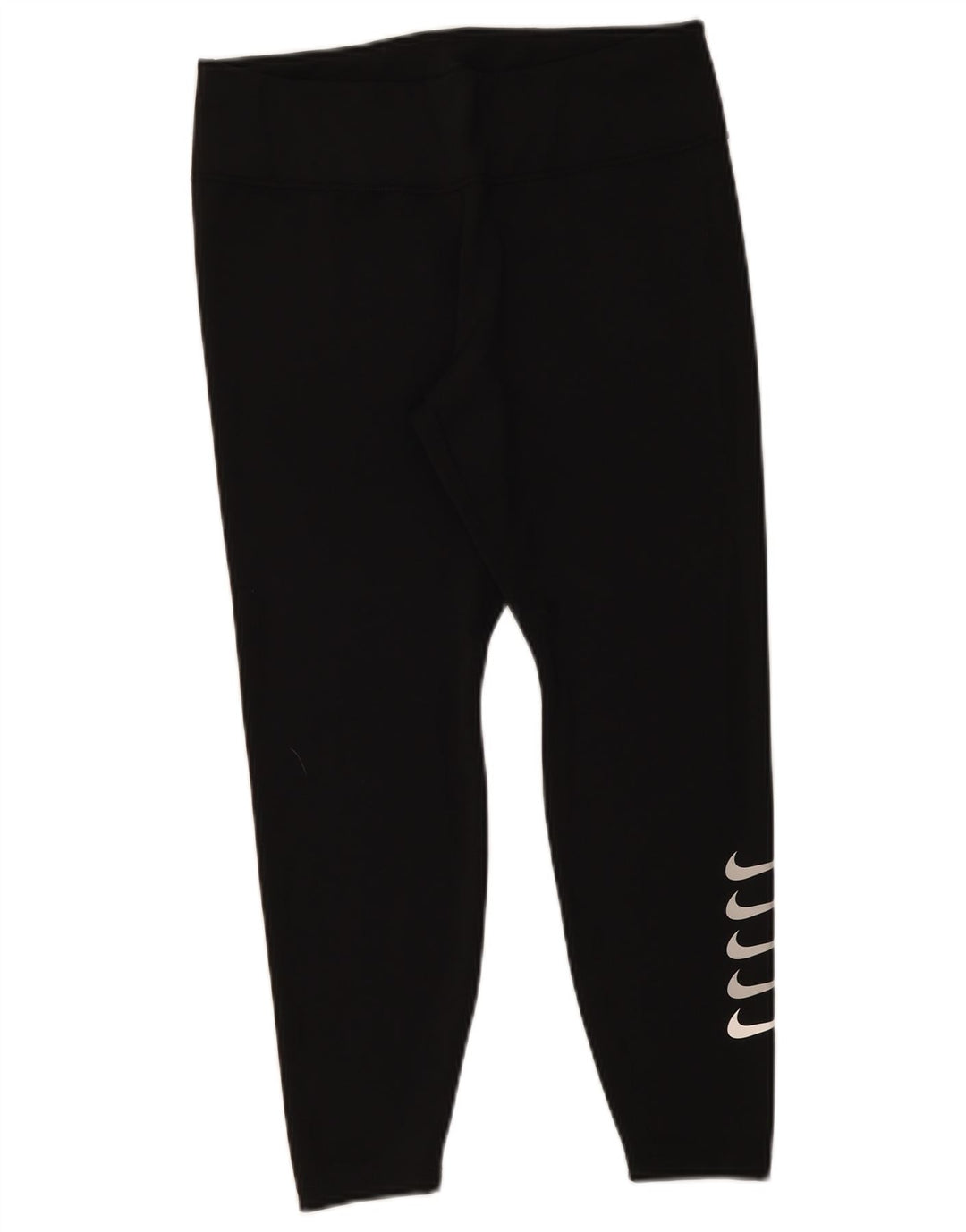 Nike Womens Dri Fit Graphic Crop Leggings UK 14 Large Black Polyester