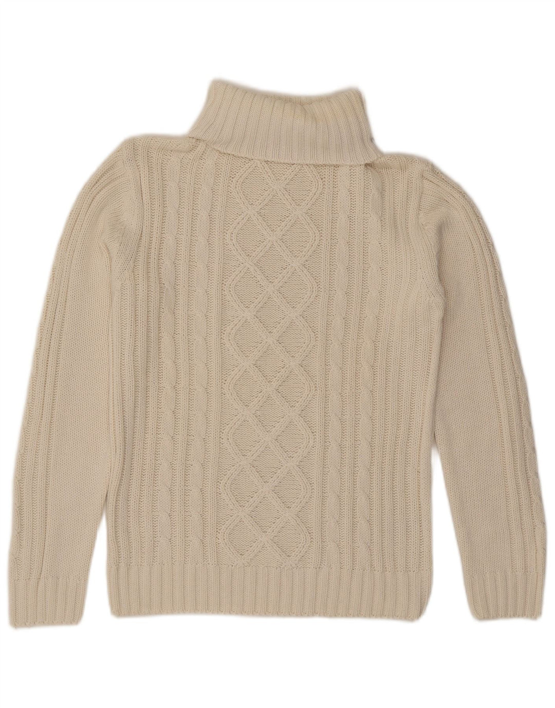 ESMARA Womens Roll Neck Jumper Sweater UK 14 Medium Off White Cotton