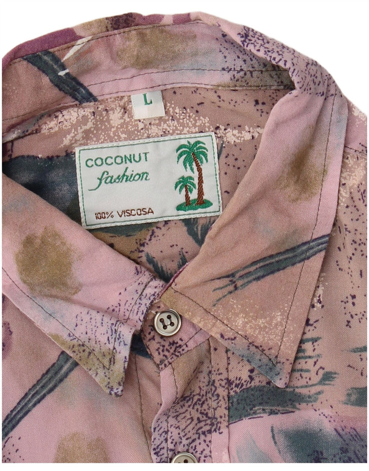 Coconut Mens Short Sleeve Shirt Large Multicoloured Patchwork Viscose