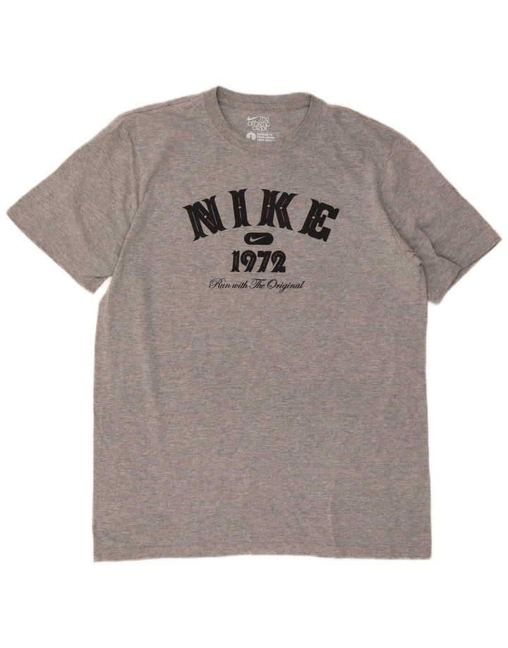 Nike T-shirt graphique coupe classique pour homme, grand, gris moucheté