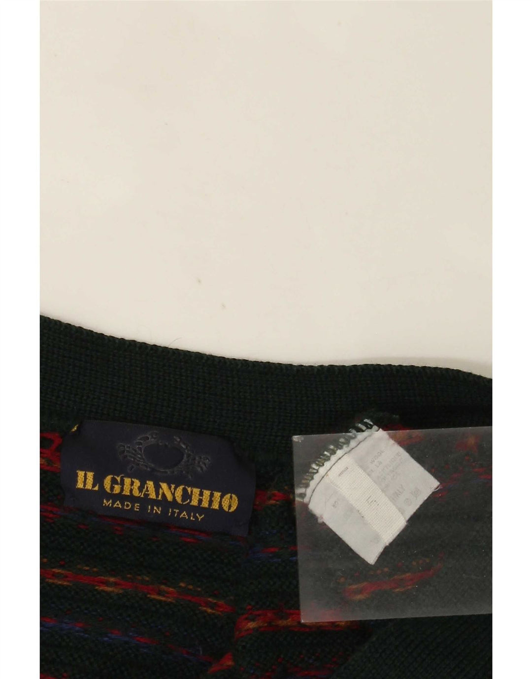 Il Granchio Mens Cardigan Sweater Medium Green Striped Wool