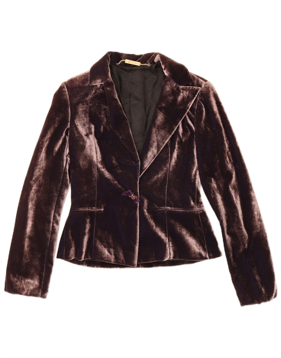 Sonia Fortuna Womens 1 Button Velvet Blazer Jacket IT 42 Medium Purple