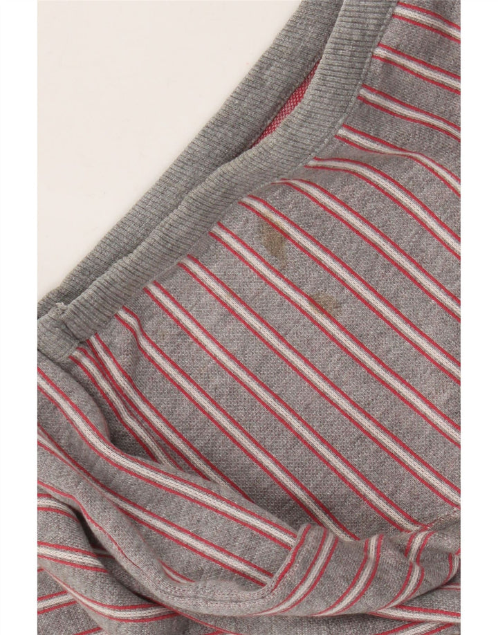 Mustang Mens T-Shirt Top XL Grey Striped Cotton